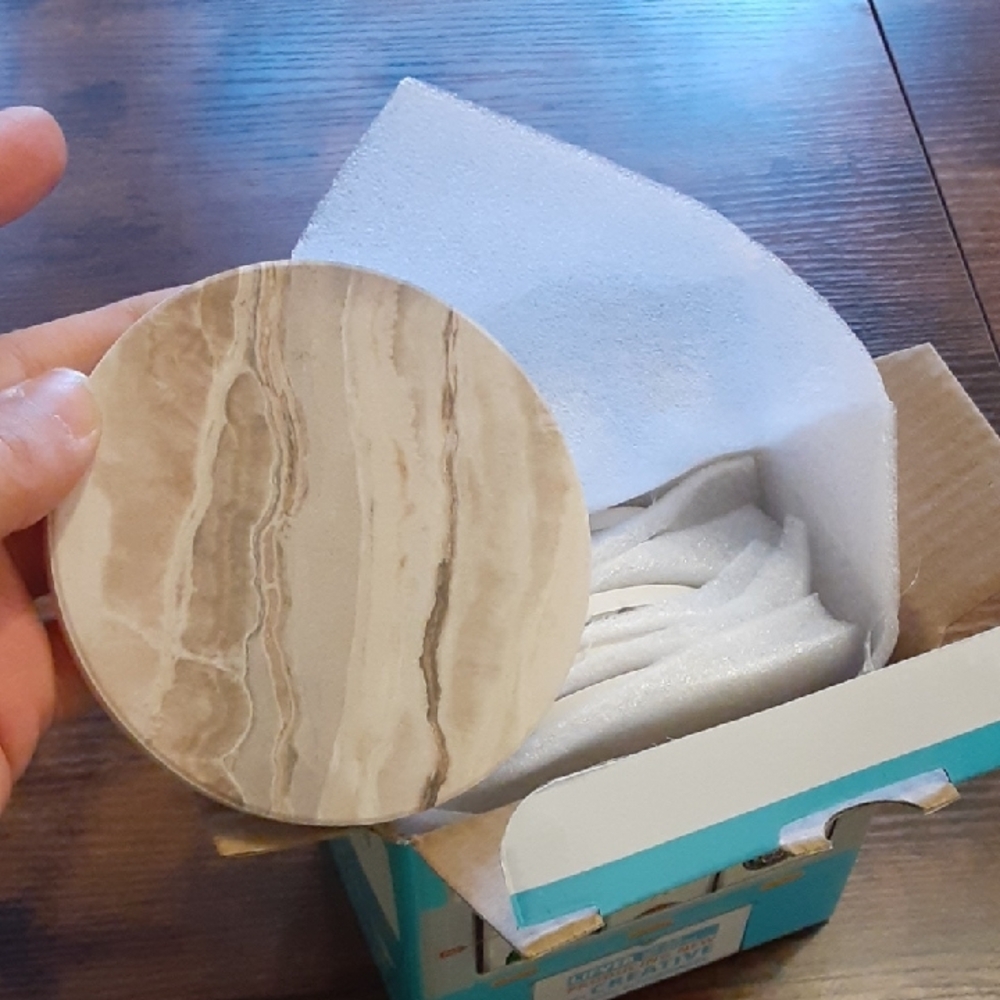 Marble Style Ceramic Coasters Set - Picture 5 of 7